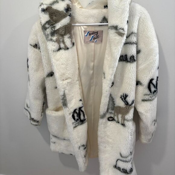 VINTAGE 1980s STERLING STALL FAUX FUR COAT- Small ladies - Picture 1 of 8